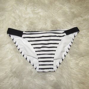 Black and white striped bikini bottoms